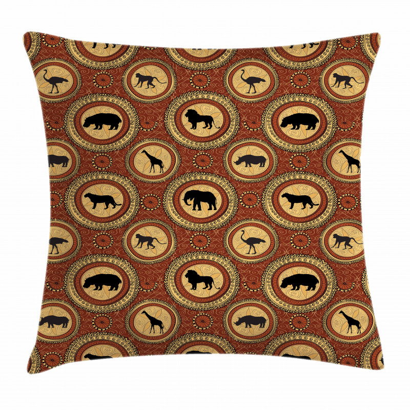 Monkey Lion Rhino Pillow Cover