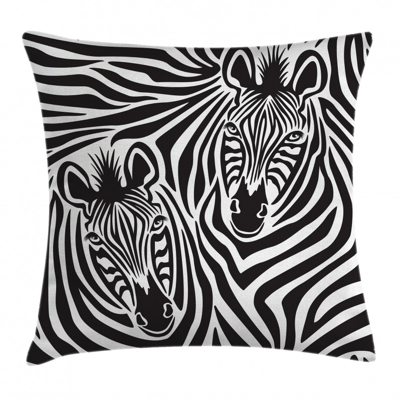 Zebras Eyes and Face Pillow Cover