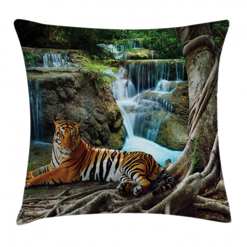 Indochina Tiger Banyan Tree Pillow Cover