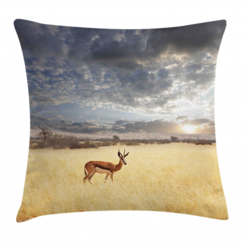 Antelope in Tranquil Nature Pillow Cover