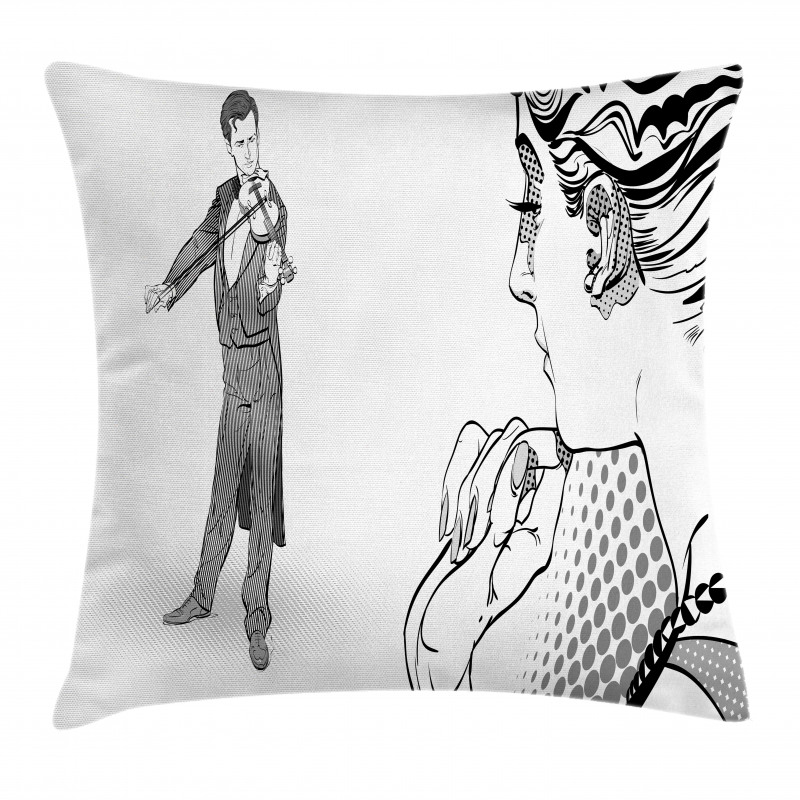 Man Playing Violin Pillow Cover