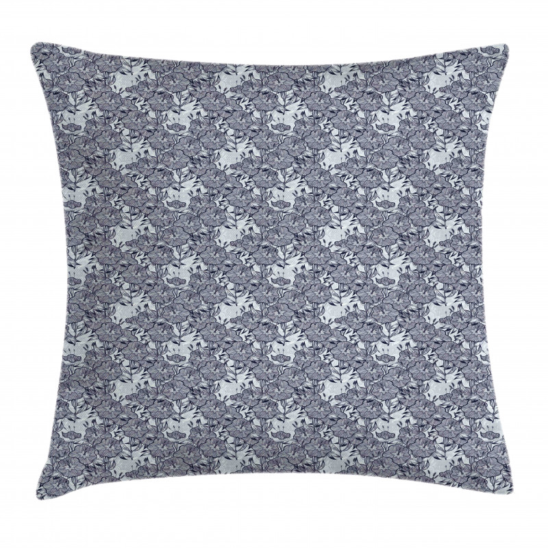 Detailed Bindweed Flowers Pillow Cover