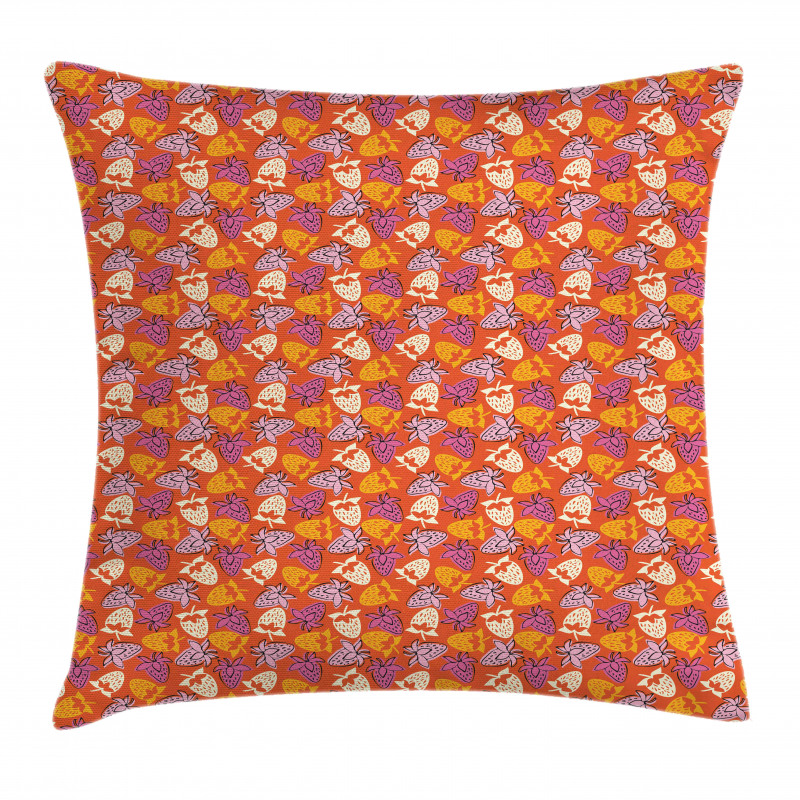 Colorful Strawberries Pattern Pillow Cover