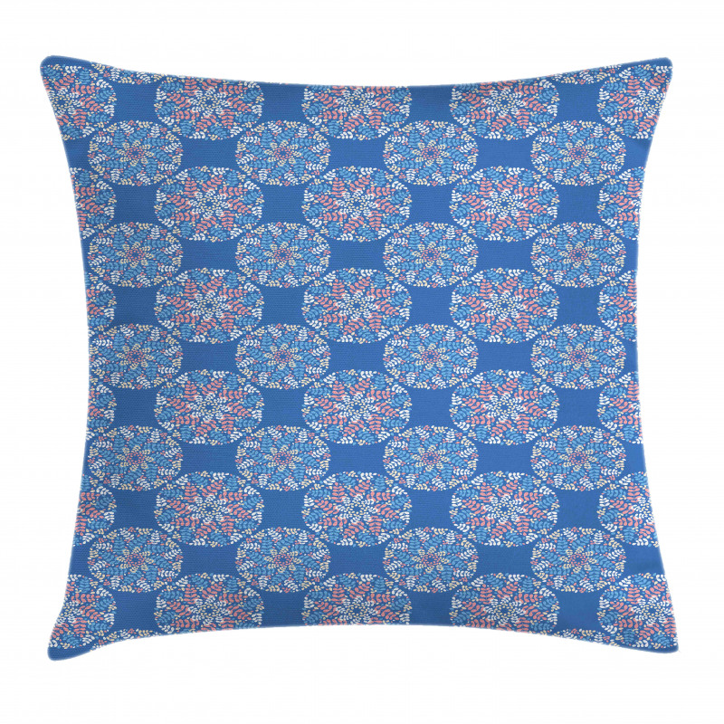 Mandala Motifs with Leaves Pillow Cover