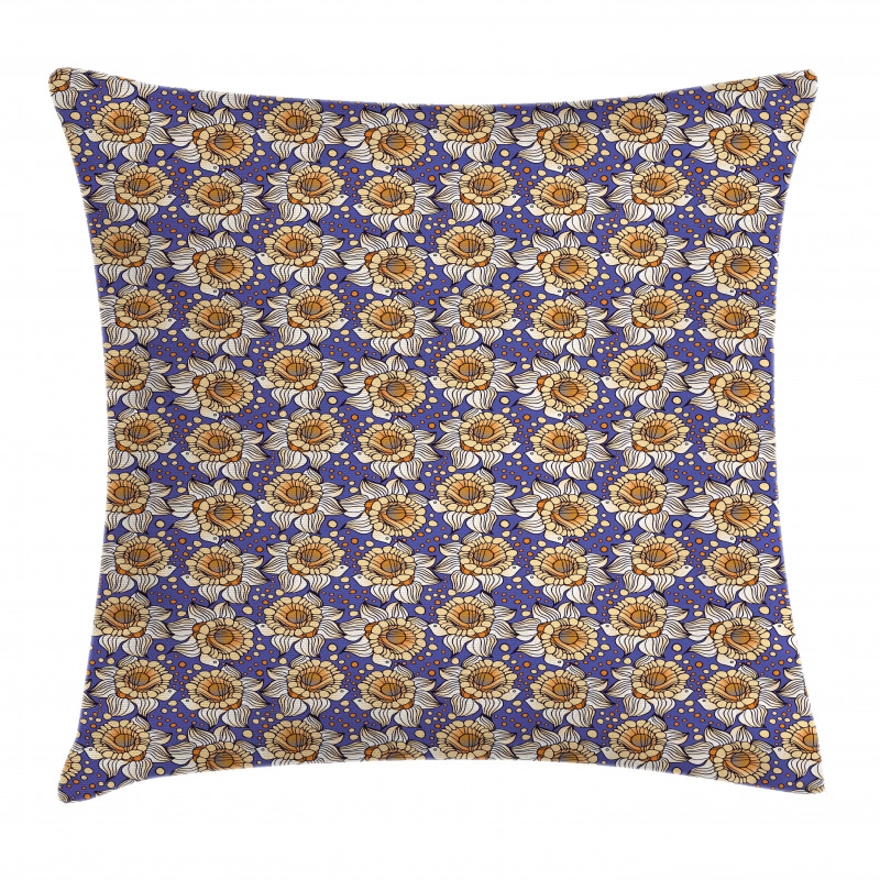 Flowers Round Spots Pillow Cover