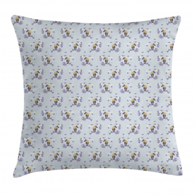 Animal Forms Flower Details Pillow Cover