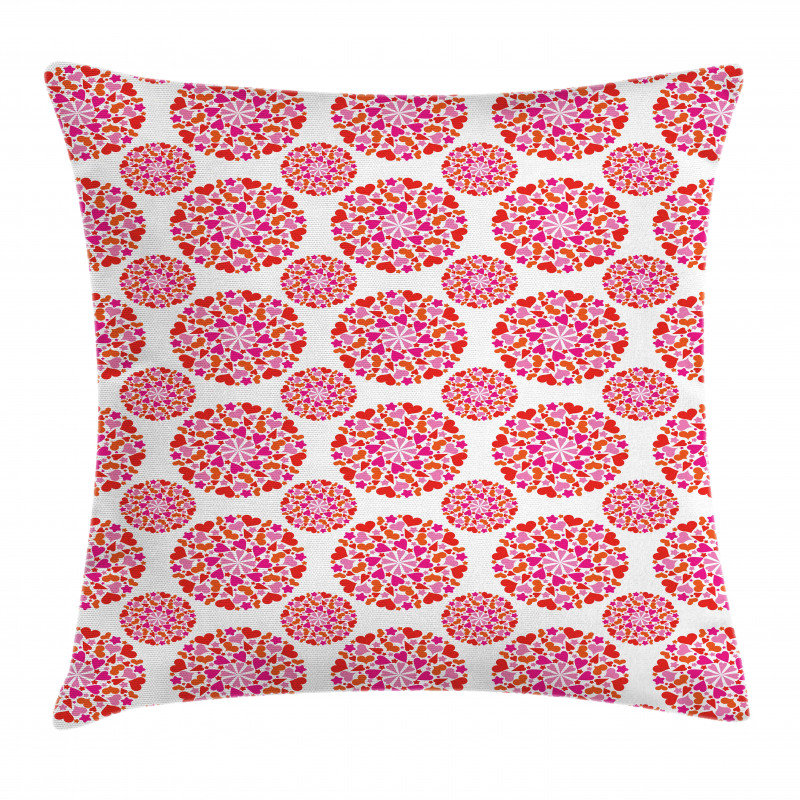 Hearts in Circles Pillow Cover