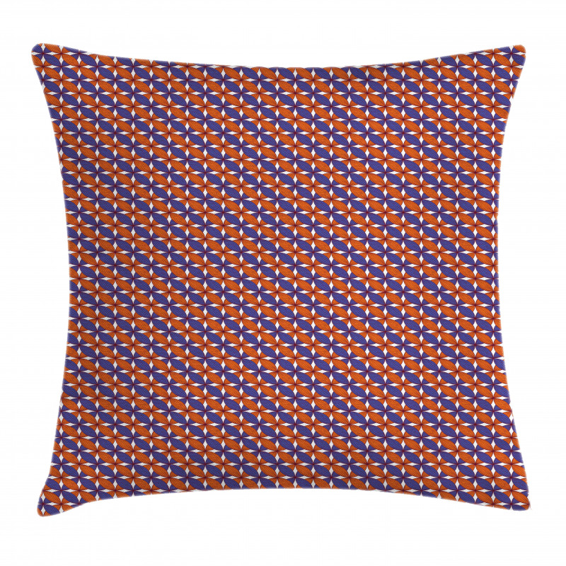 Bicolour Floral Grid Pillow Cover