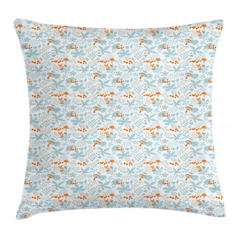 Fall Leaves Mushrooms Pillow Cover