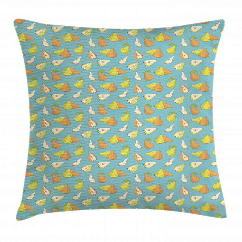 Colorful Sketchy Fruit Sliced Pillow Cover
