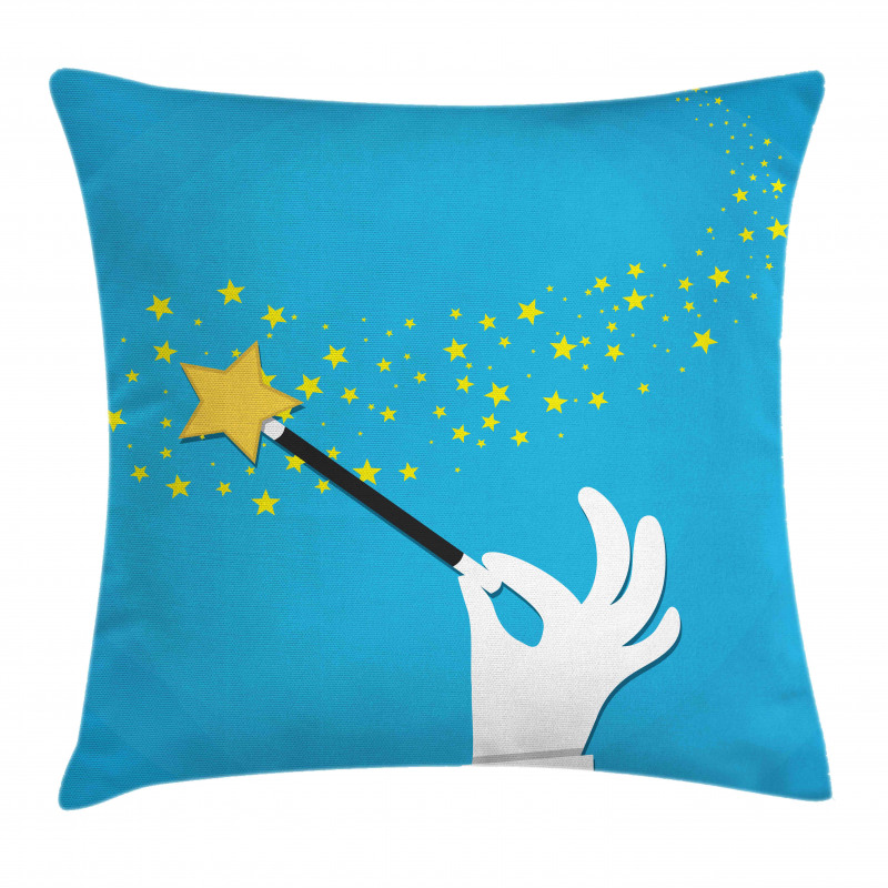 Magician Wand Spreading Stars Pillow Cover