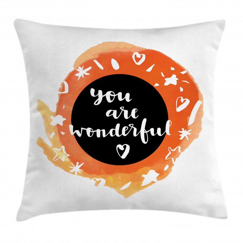 Watercolor You are Wonderful Pillow Cover