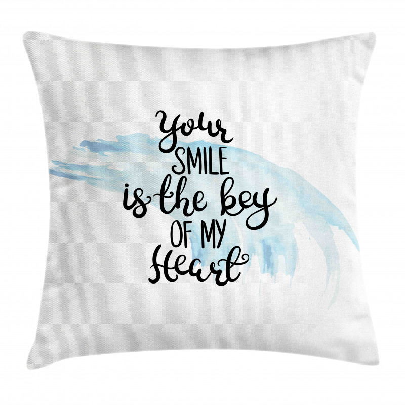 Romantic Words Brushstrokes Pillow Cover