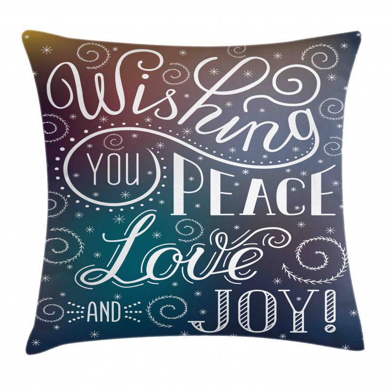 Wishes Themed Xmas Image Pillow Cover