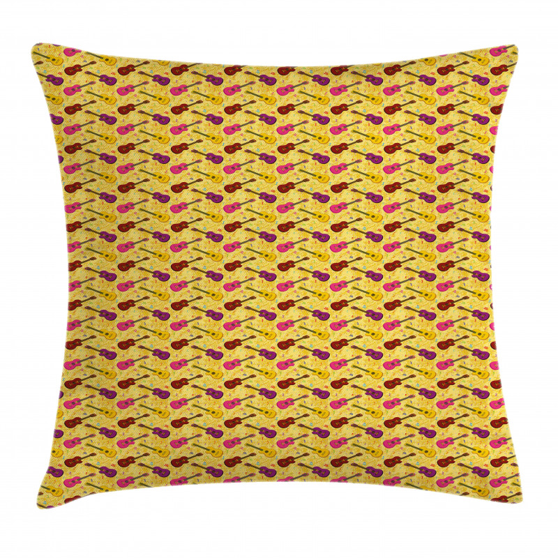 Musical Instrument and Notes Pillow Cover