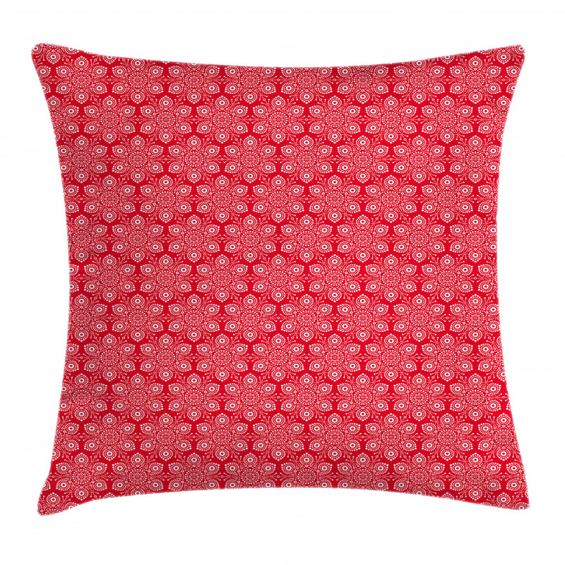 Snowflake Motif with Dots Pillow Cover