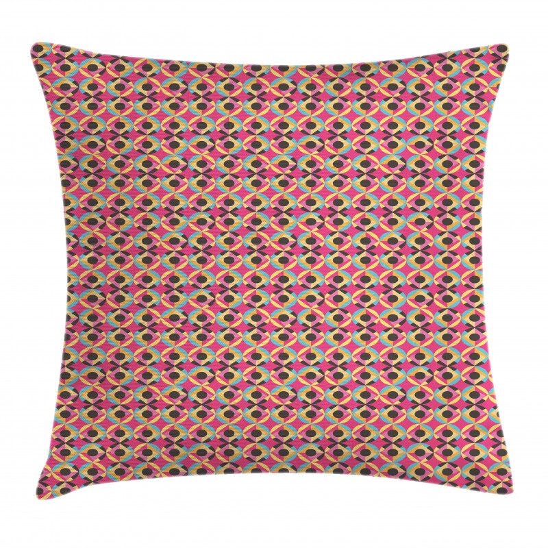 Vivid Rounds and Squares Pillow Cover