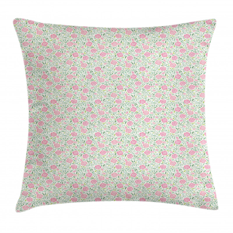 Roses Leaves Pillow Cover