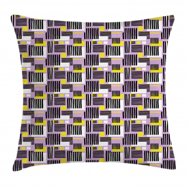 Modern Stripe and Squares Pillow Cover