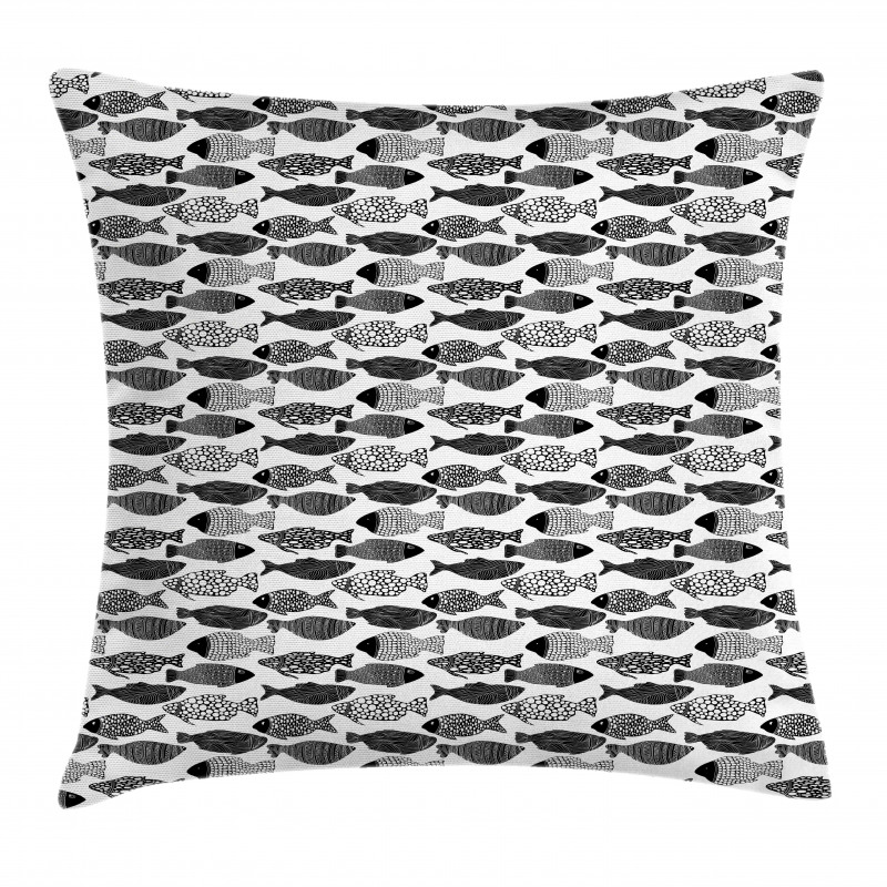 Zentangle Aquatic Animal Pillow Cover