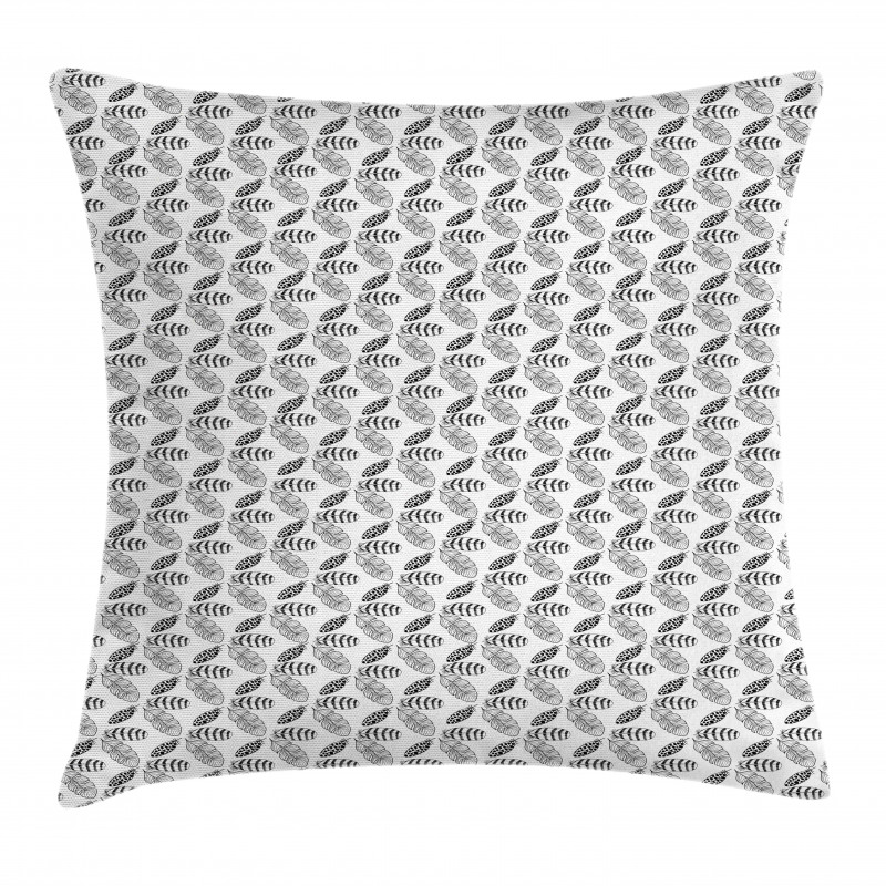 Monochromatic Feathers Art Pillow Cover