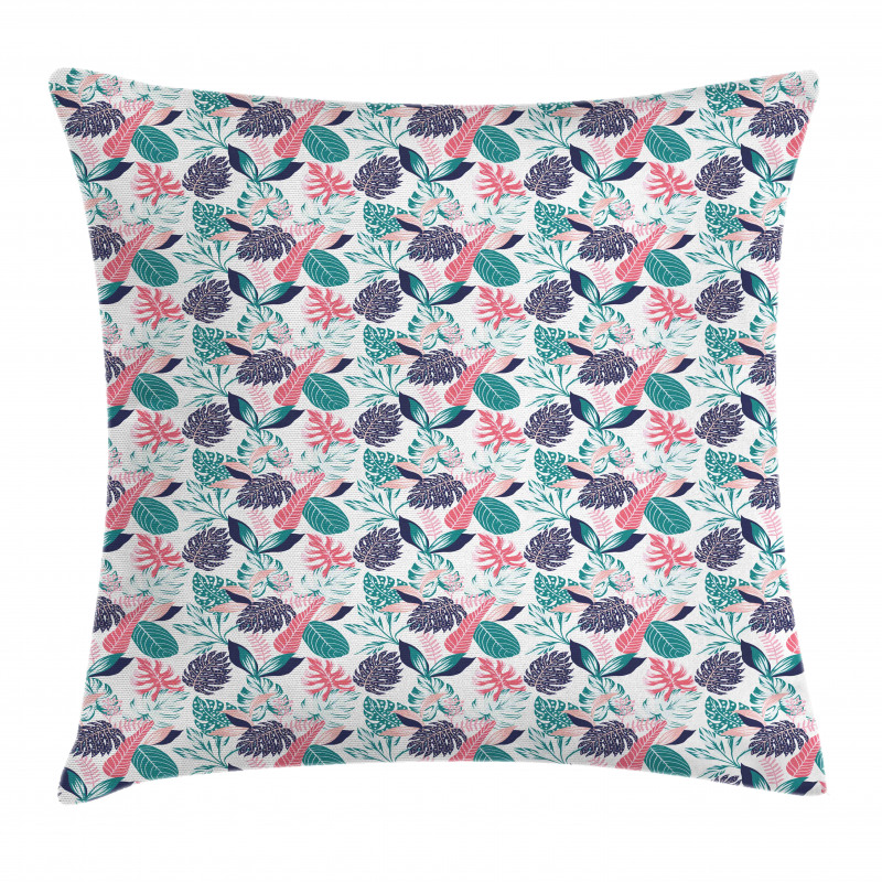 Exotic Abstract Leaves Pillow Cover