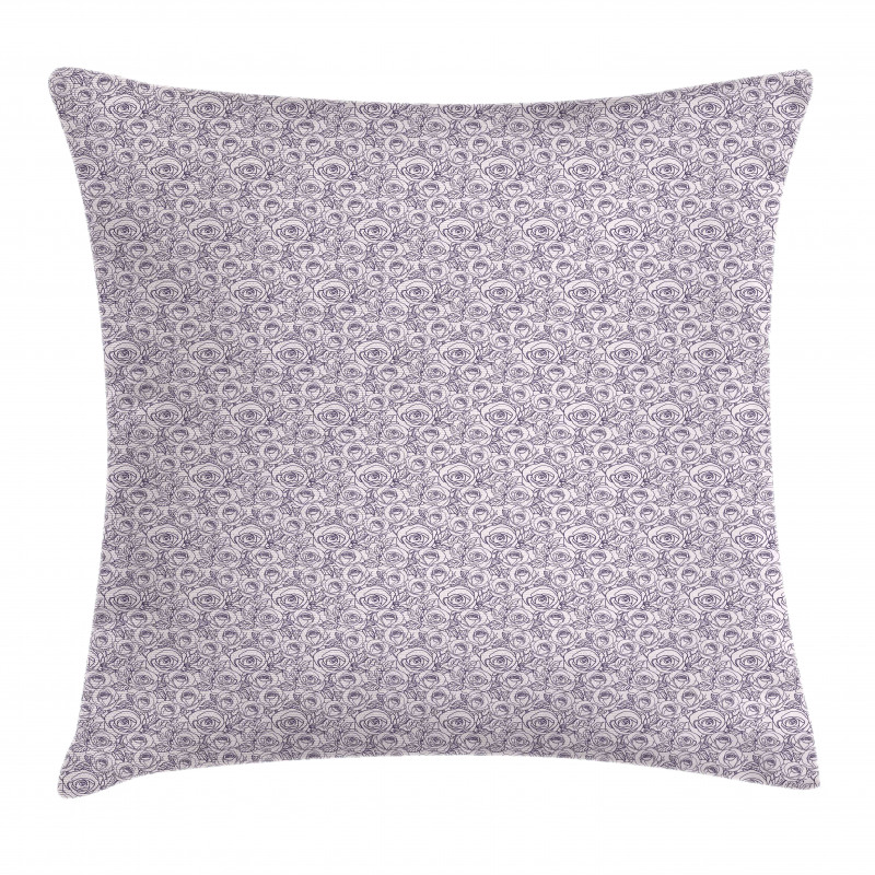 Outline Roses Pillow Cover