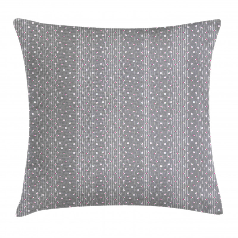 Hearts on Curvilinear Stripes Pillow Cover