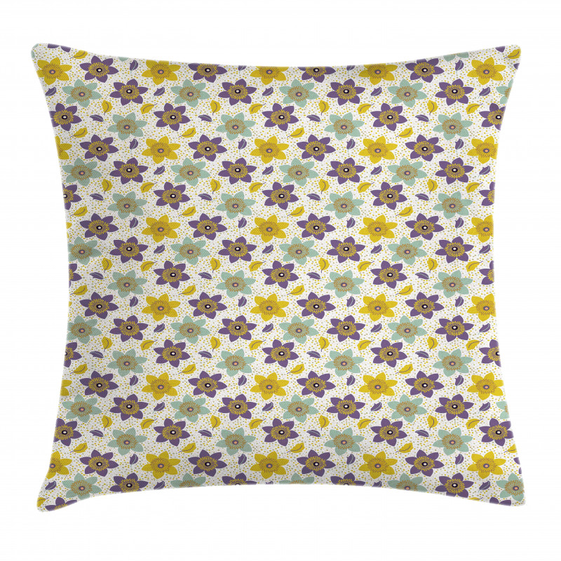 Creative Dots and Flowers Pillow Cover