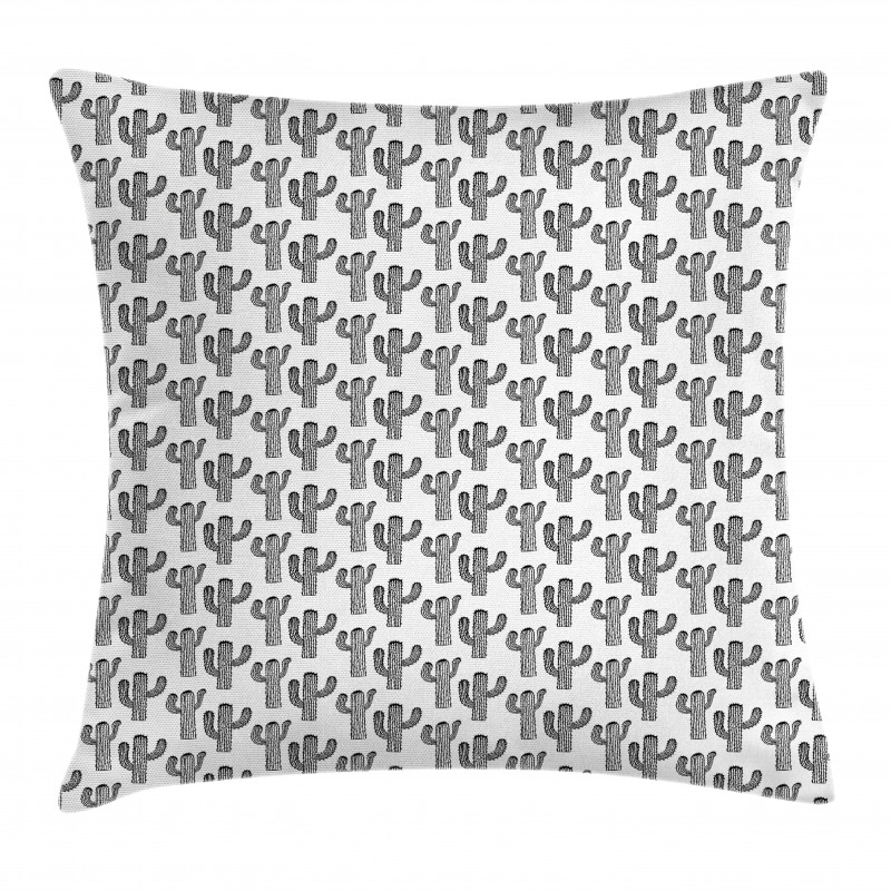 Outline Cactus Art Pillow Cover