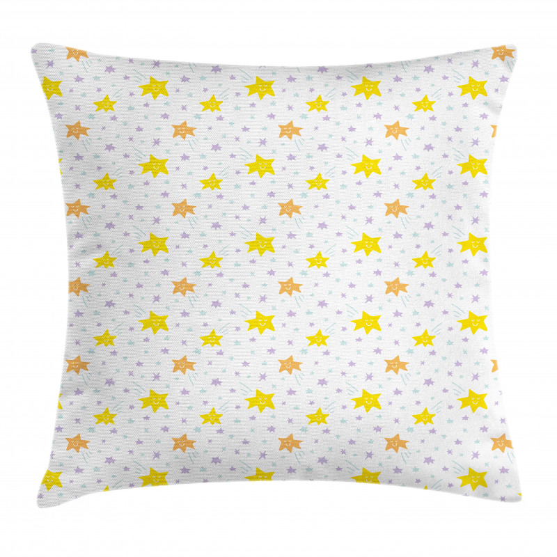 Happy Pastel Stars Pillow Cover