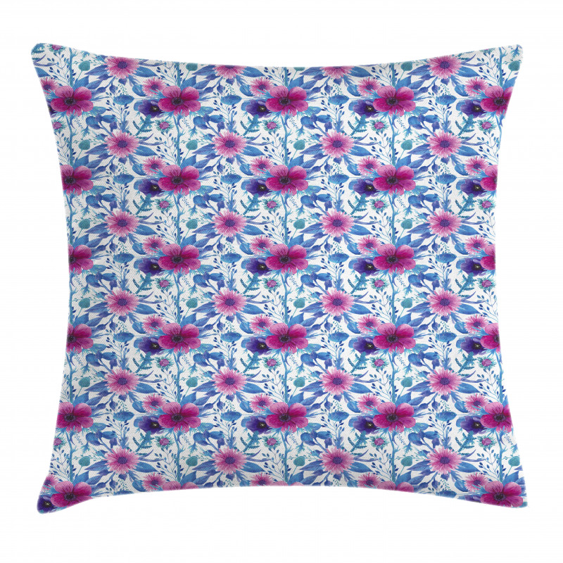 Watercolor Nosegay Flowers Pillow Cover