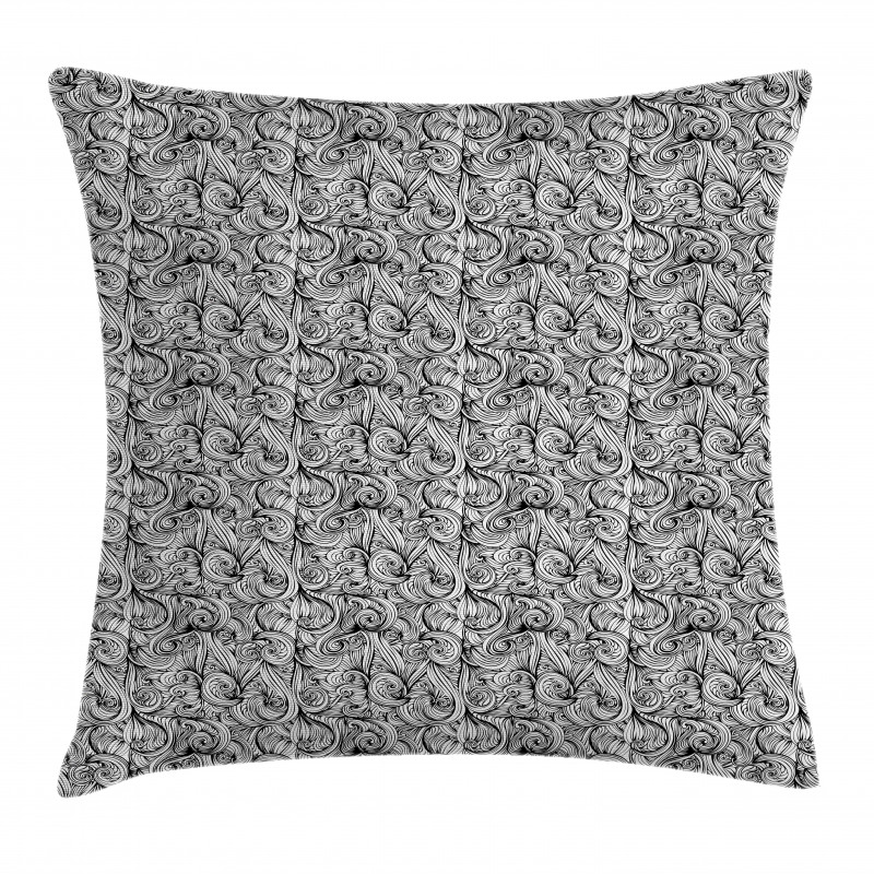 Hair Like Curlicue Waves Pillow Cover