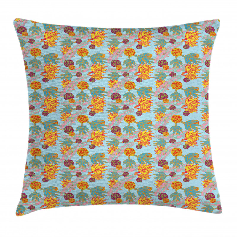 Abstract Tropic Plants Pillow Cover