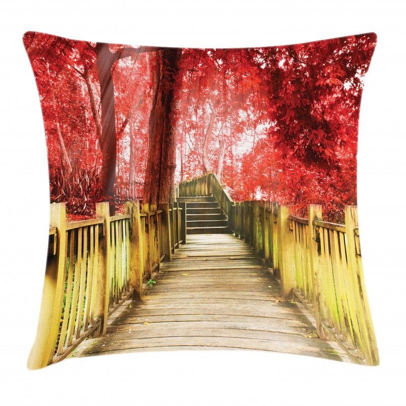 Autumn Farmhouse Woods Park Pillow Cover