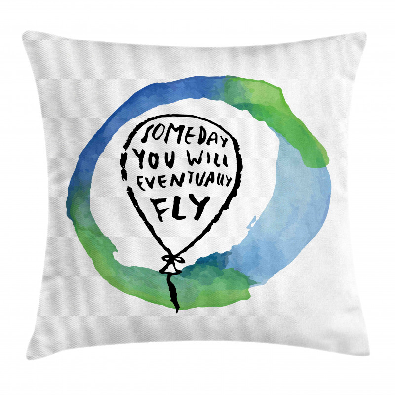 Watercolor Encouraging Text Pillow Cover