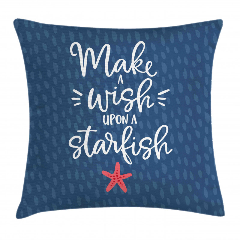 Nautical Text with Starfish Pillow Cover