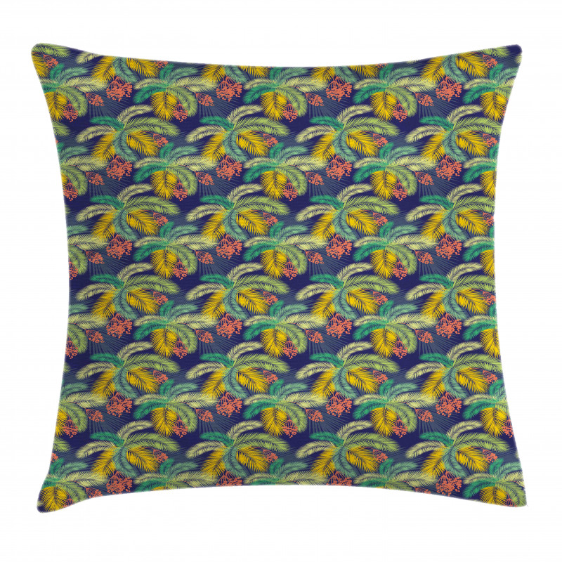 Exotic Aloha Palm Leaves Pillow Cover