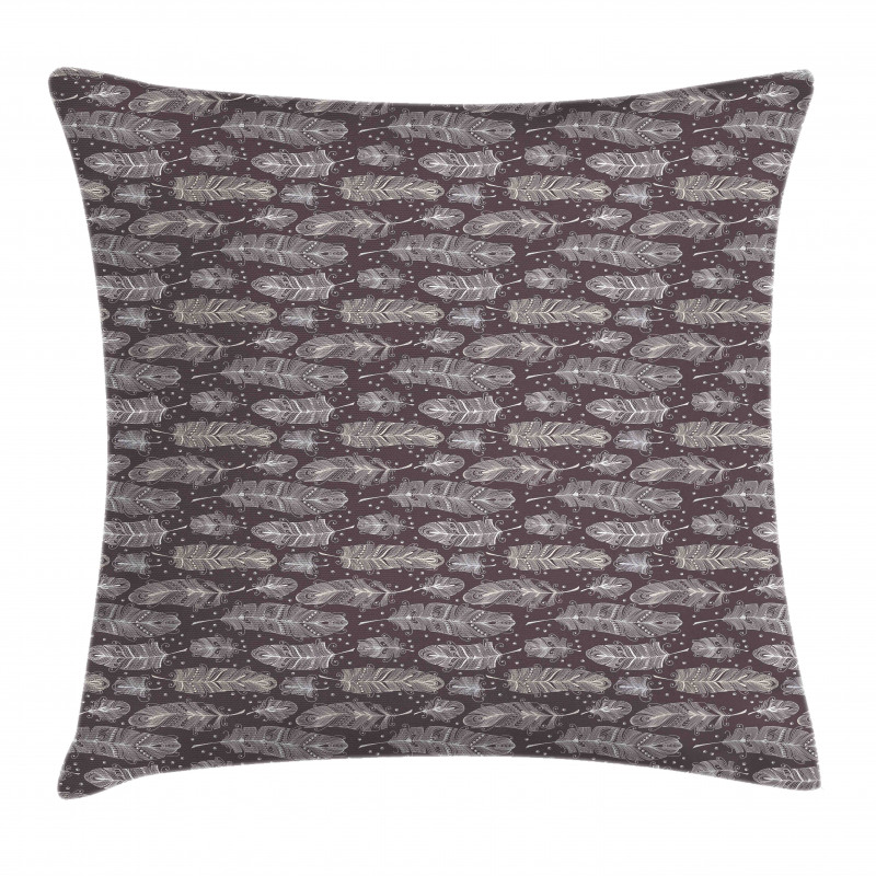 Feathers with Heart Art Pillow Cover