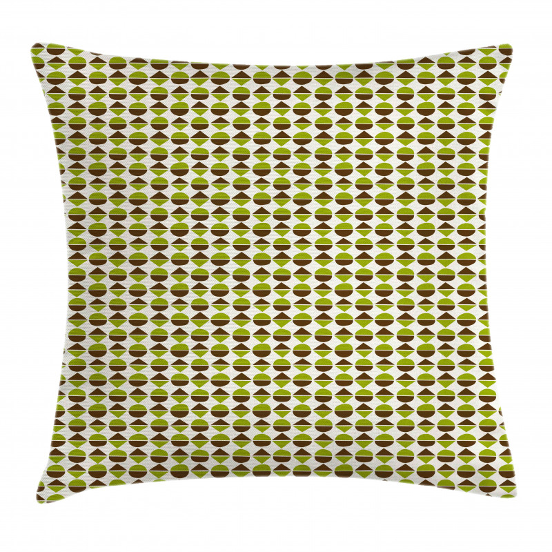 Bicolour Rounds Triangles Pillow Cover