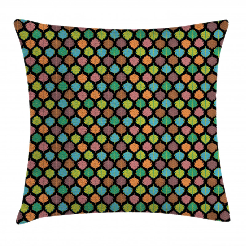 Colorful Leaf Designs Pillow Cover