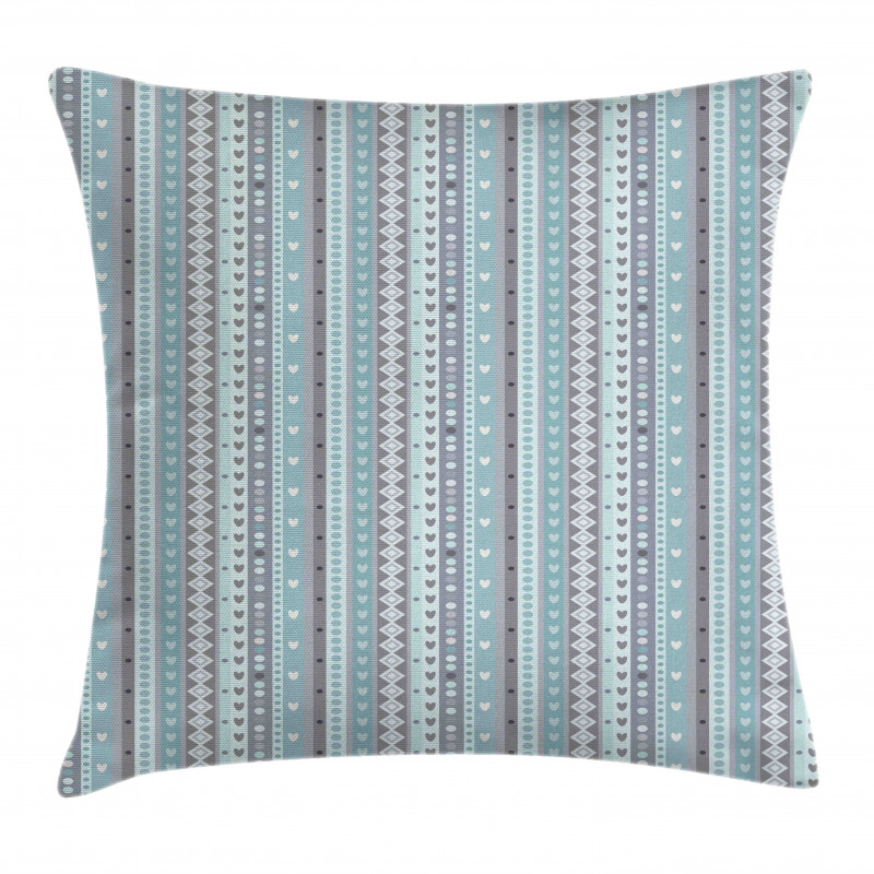 Dot Rhomb and Heart Lines Pillow Cover