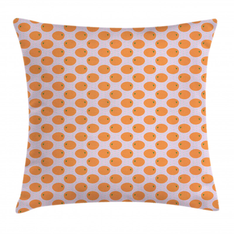 Citrus Fruit on Polka Dots Pillow Cover