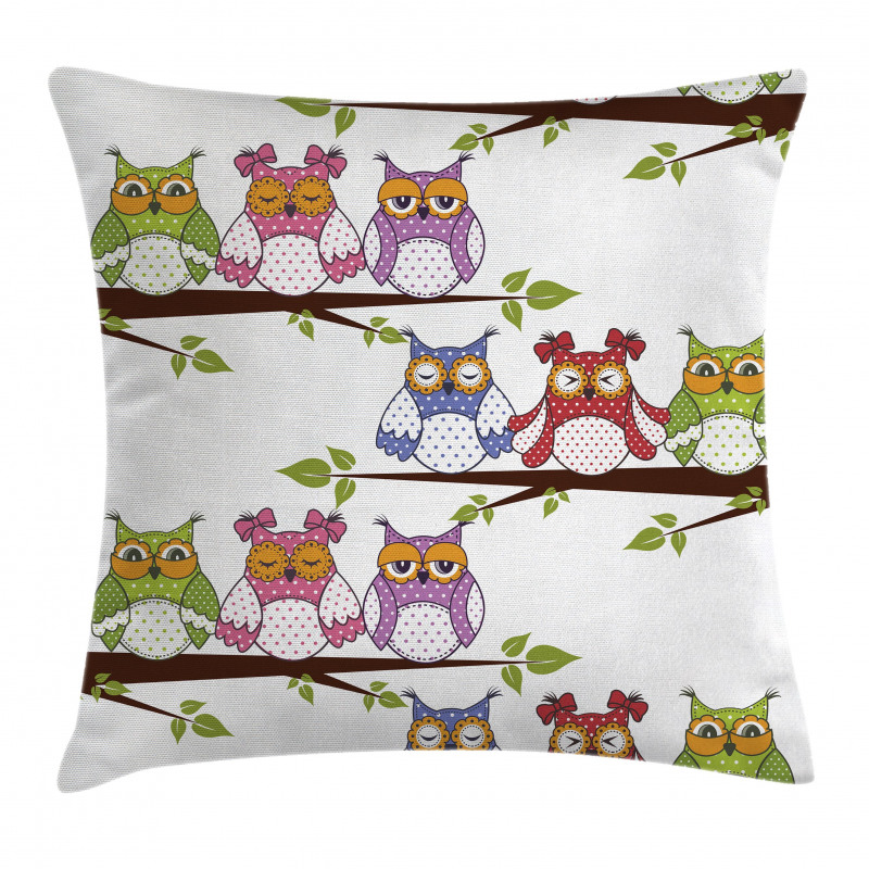 Birds on Tree Branches Pillow Cover