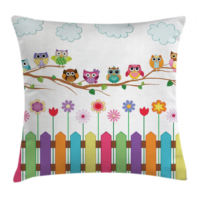 Bird on Branch Sunny Day Pillow Cover