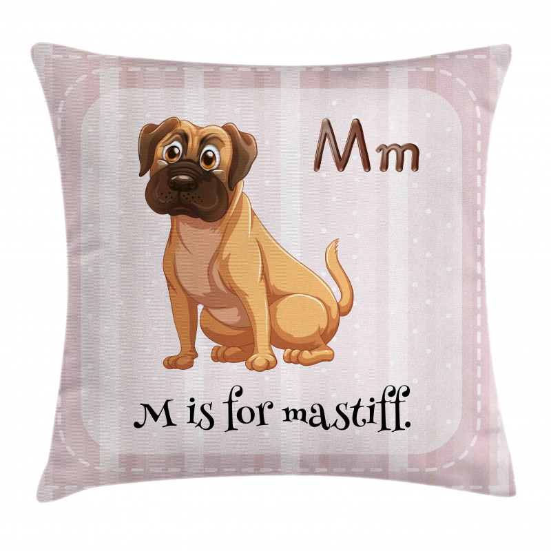 Cartoon English Mastiff Pillow Cover