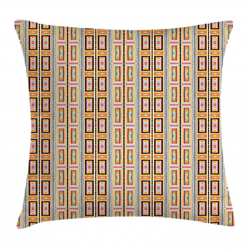 Colorful Kente Pattern Pillow Cover