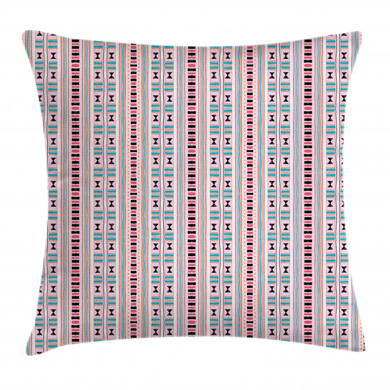 Geometric Kente Stripes Motif Pillow Cover