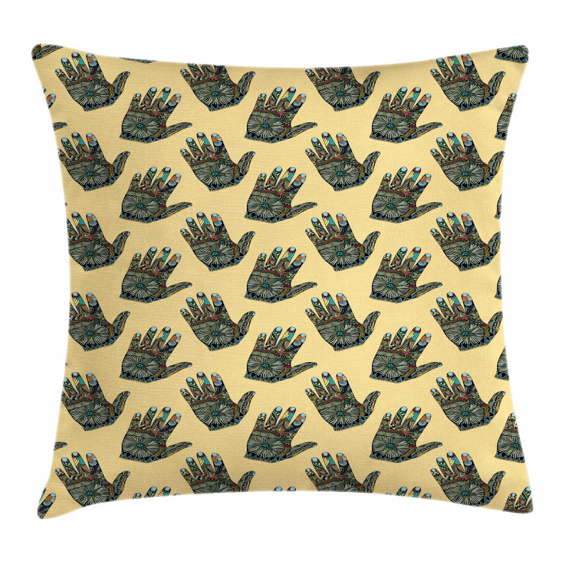 Oriental Motifs on Hand Pillow Cover