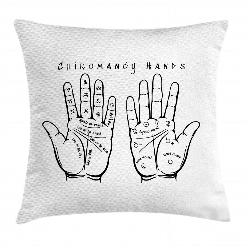 Cosmic Signs on Palms Pillow Cover